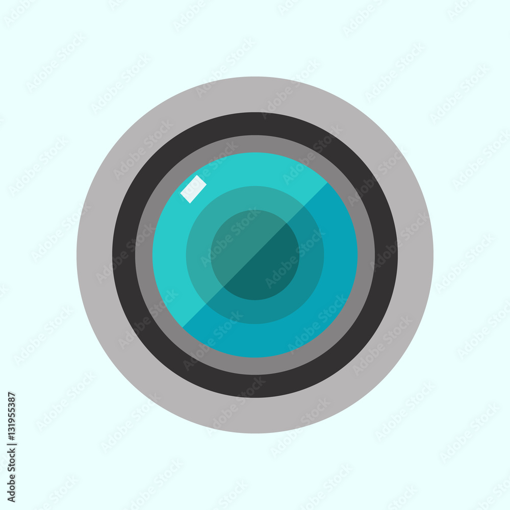 camera round lens photography app logo reflective glass simple flat vector camera round lens photography app logo reflective glass simple flat vector