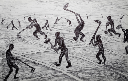 slave work concept illustration