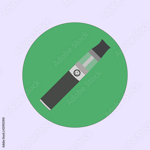 electronic cigarette vaping, vaporize, vapor, vaporizer, vape simple flat vector