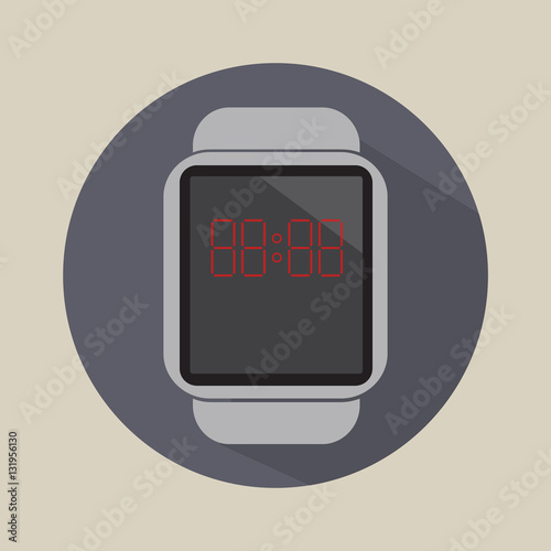 smart watch time hour modern technology electronics application simple flat icon logo