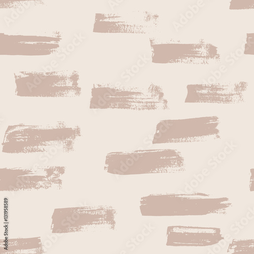 Seamless nude vector handmade abstract brush strokes background. Ink grunge pattern