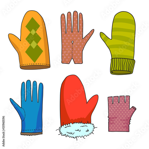 drawing color mittens