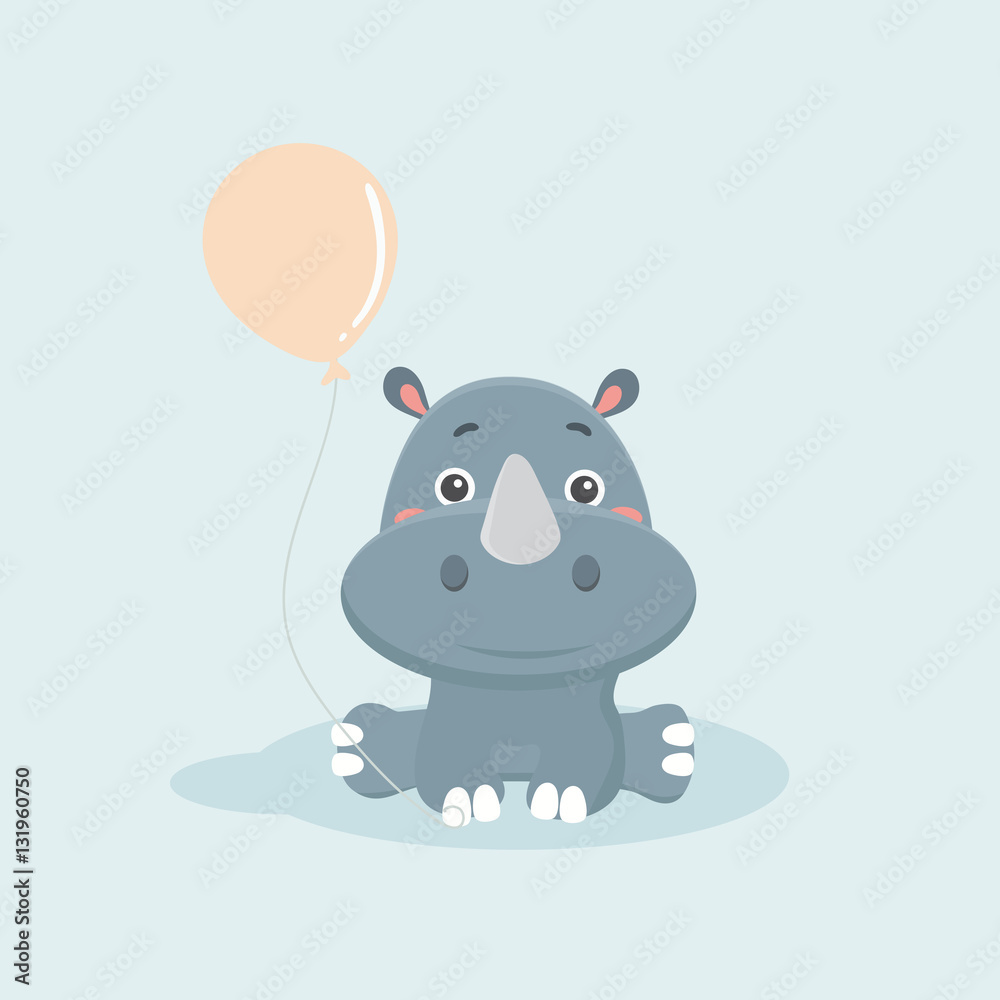 Cartoon funny rhinoceros.
Cartoon funny rhinoceros.