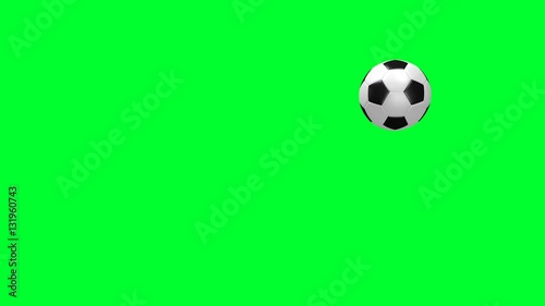 soccer ball flies and spinning in the air