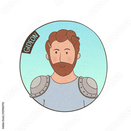 Vector cartoon portrait of Gideon.