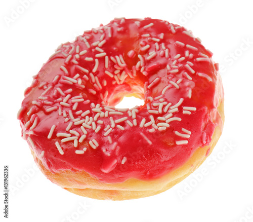 Delicious donut on white background