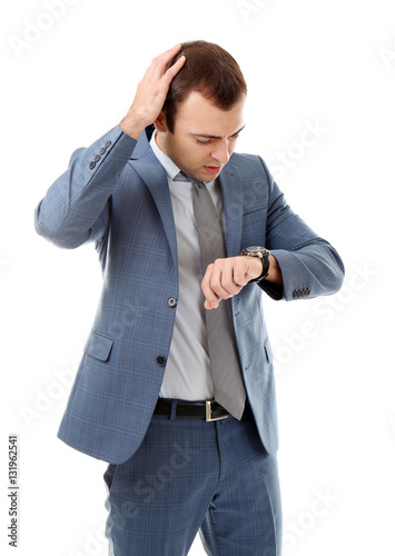 Handsome businessman lookin...