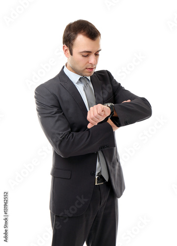 Handsome businessman lookin...