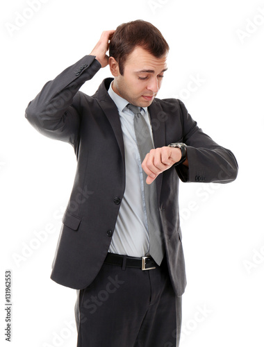 Handsome businessman lookin...