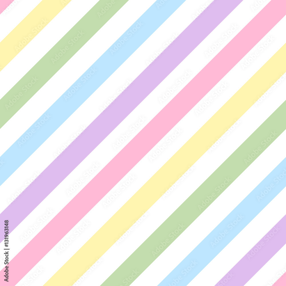 パステルカラーの虹色カラフルなバイアス 斜め ストライプ柄シームレスパターン ベクター Stock Vector Adobe Stock