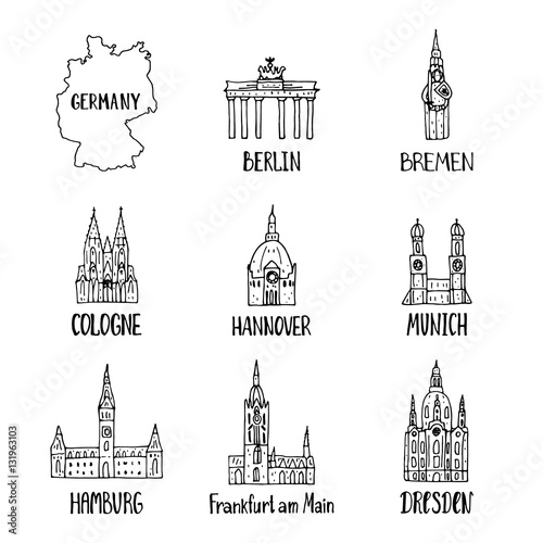  handdrawn german symbols.