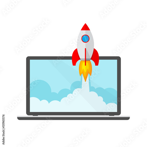 Rocket icon. Vector illustration.