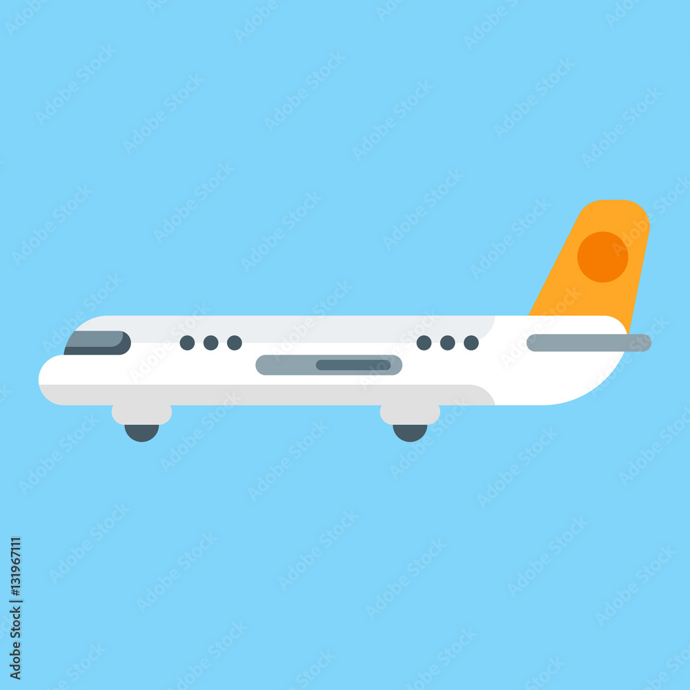 Vector flat style illustration of aircraft. 