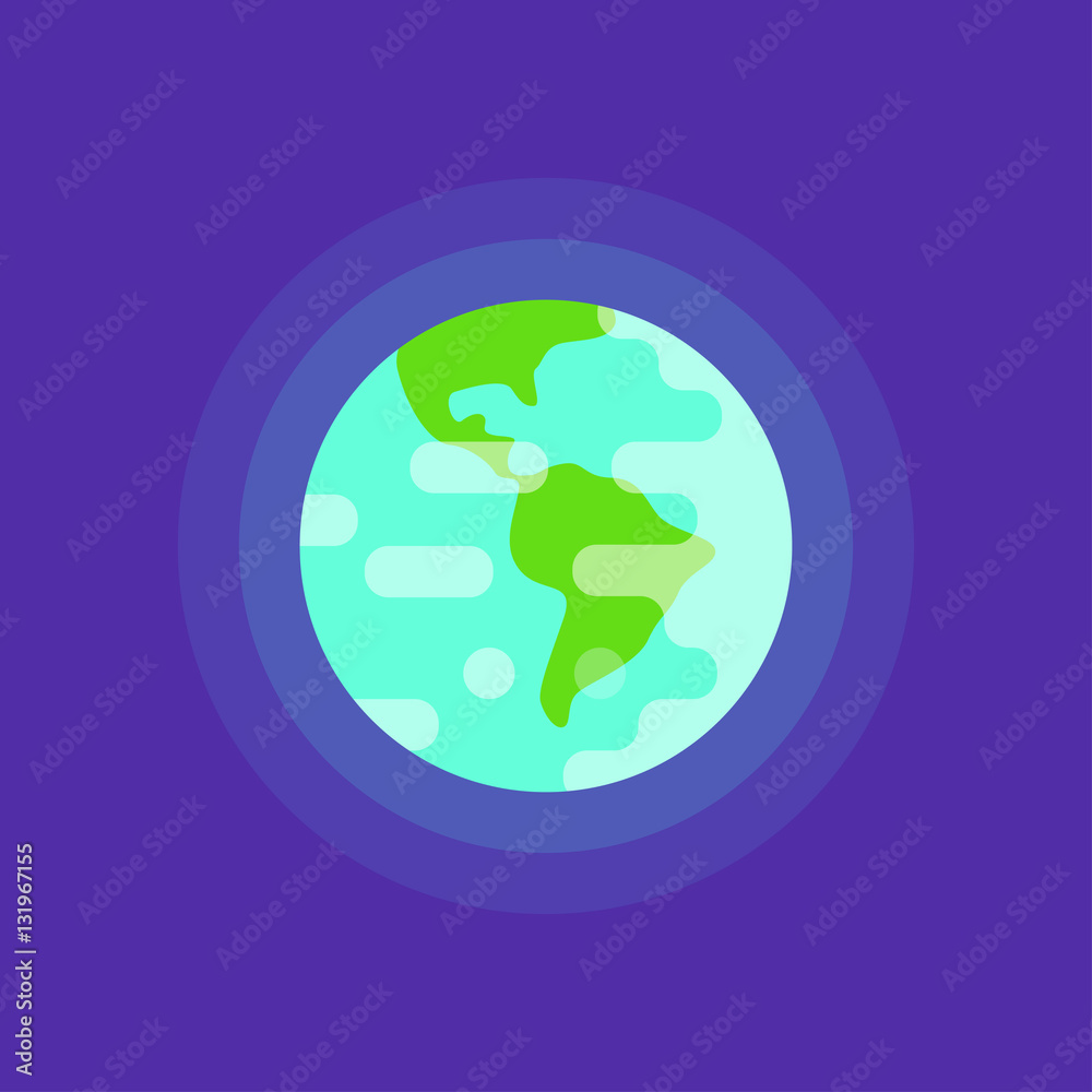 Vector simple flat style illustration of planet Earth. Vector simple flat style illustration of planet Earth.