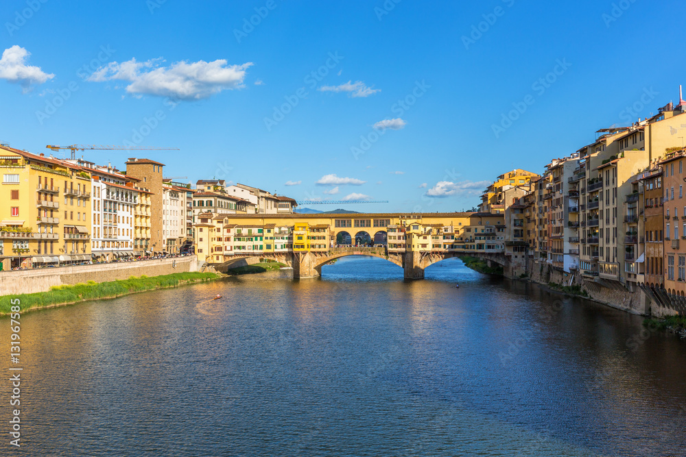 Ponte Vecchio bridge over the Arno River in Florence, Italy