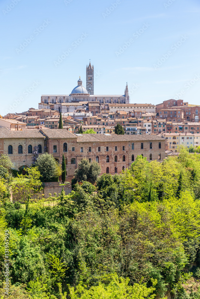 View of the city of Siena in Italy