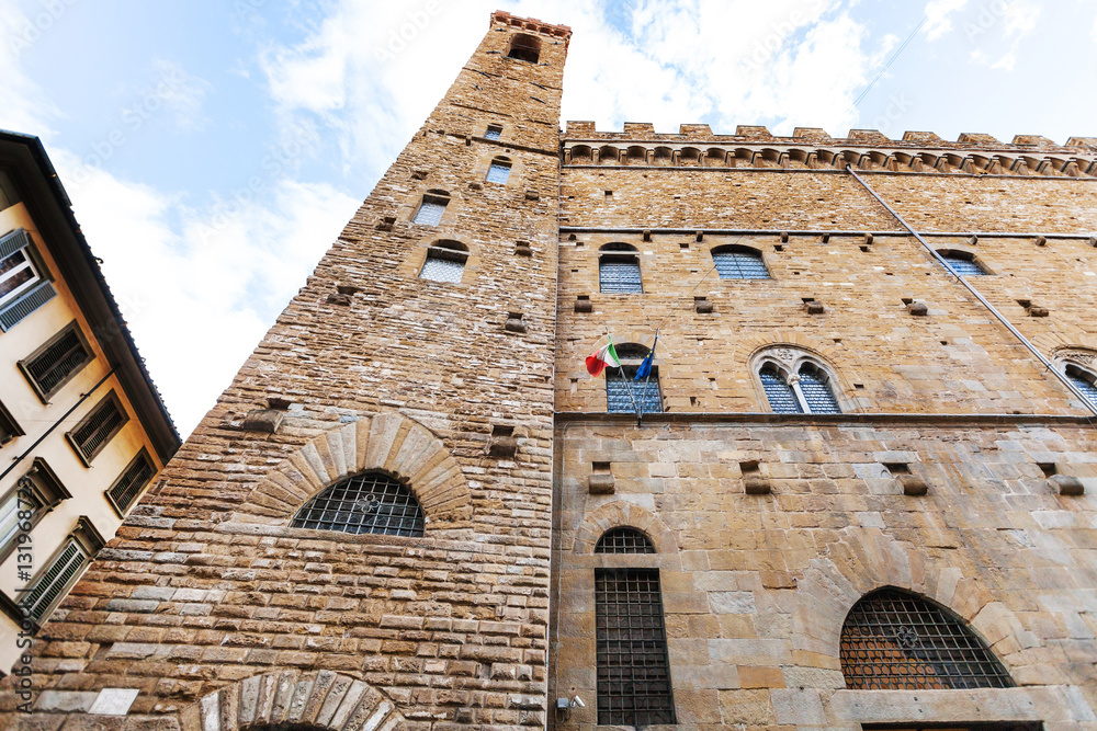 building of Bargello palace in Florence city