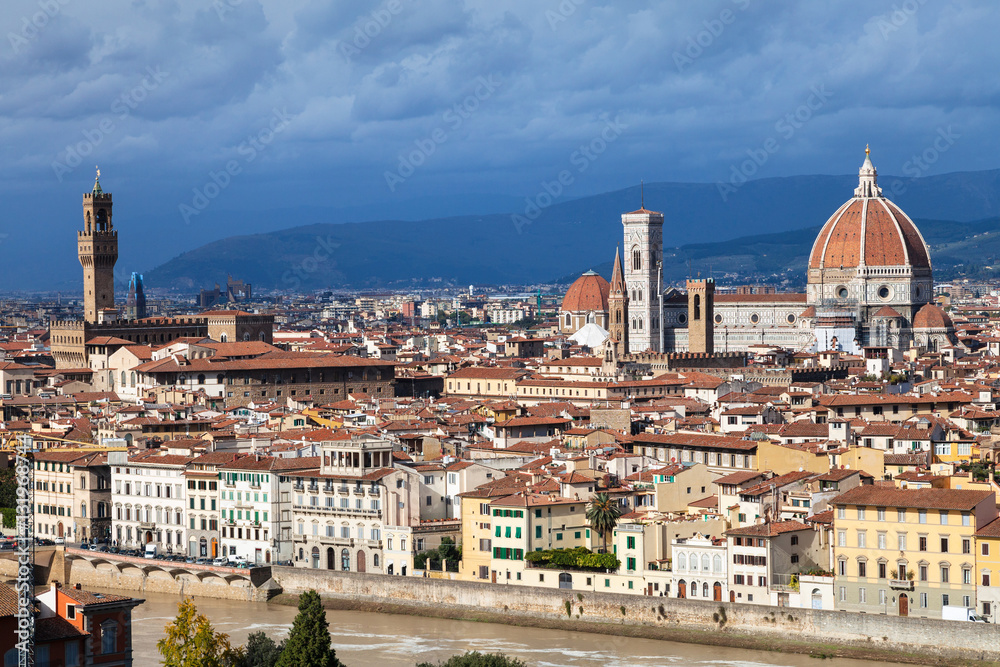 skyline of Florence with Cathedral and Palazzo