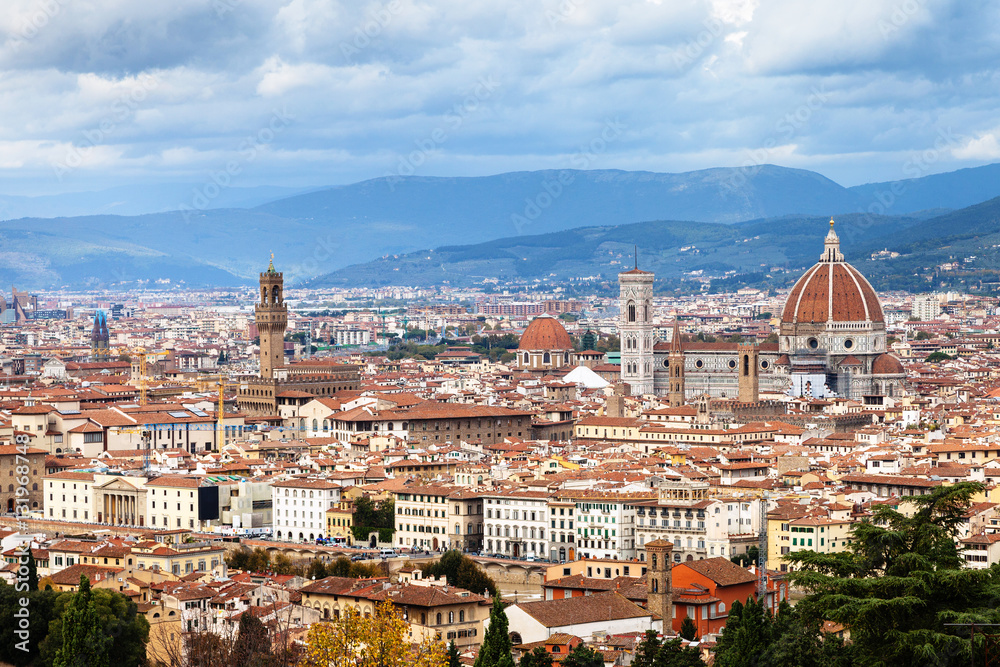 cityscape of center of Florence city in autumn