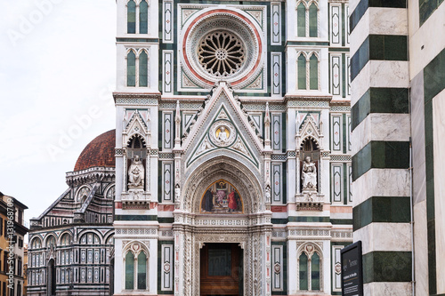 decor of wall of Duomo Cathedral in Florence Fototapeta