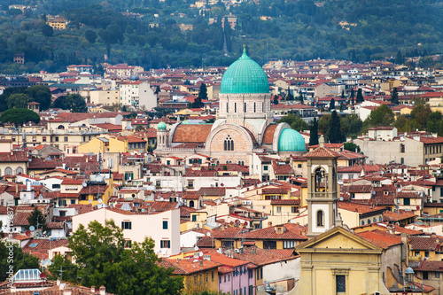 skyline of Florence city with Great Synagogue