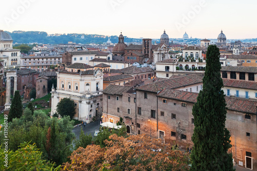 view of buildings of old Rome city from Capitoline
