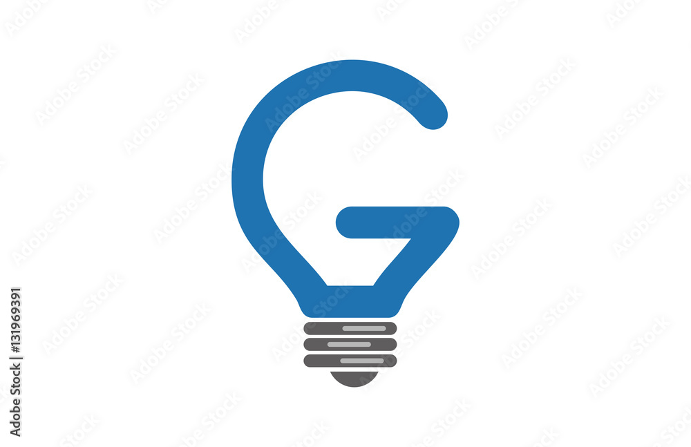 Logo Letter G Bulb Idea Stock Vector Adobe Stock