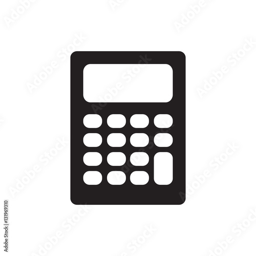 Simple flat calculator icon, grayscale on white background, without symbols © vargarobert