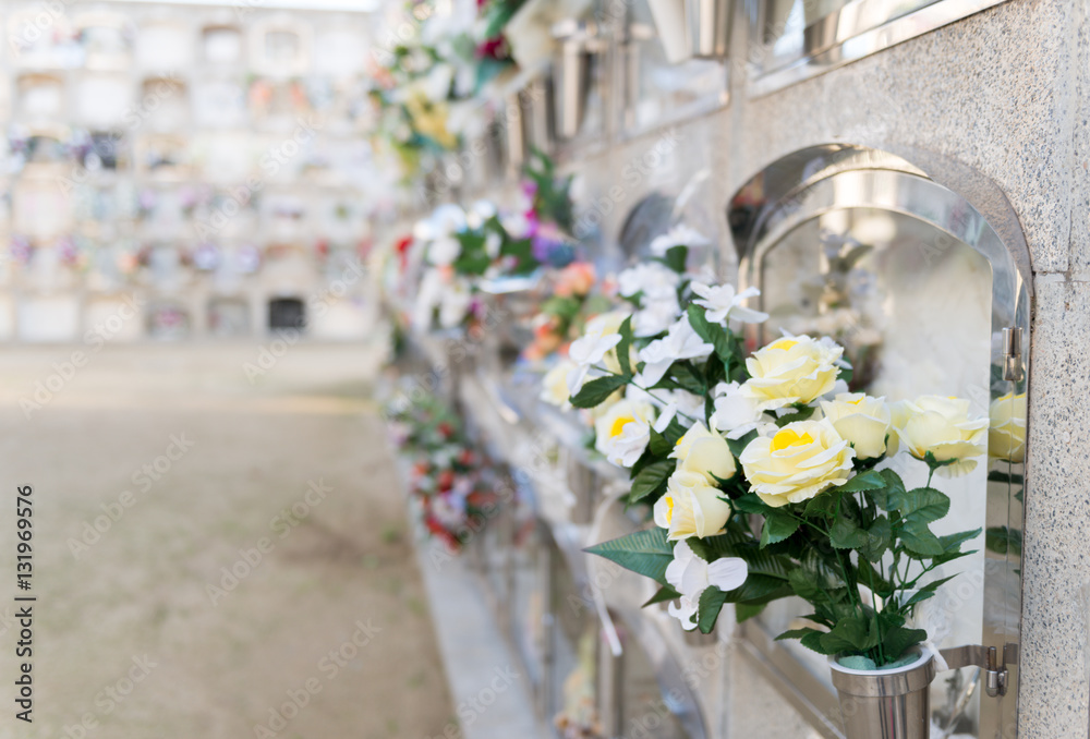 Fototapeta premium Flowers in a cemetery