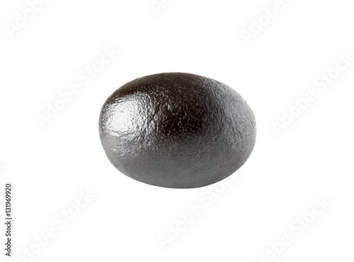 one black matt olive isolated on white background with clipping path