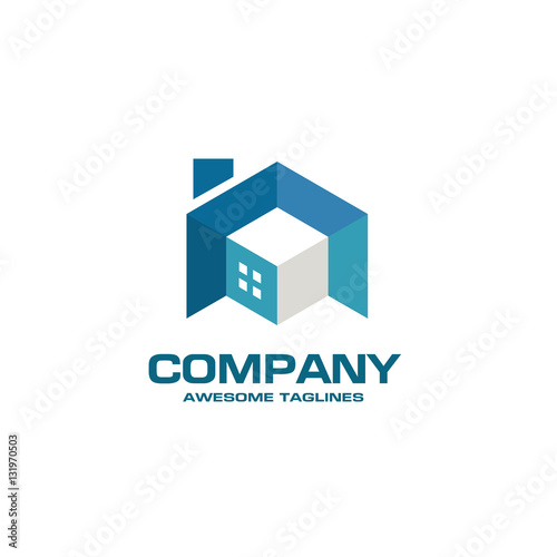 building house and interior 3d style logo vector, building, renovation house businesses logo, 3d real estate logo concept