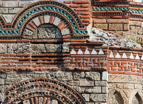 Ancient walks of Church of Christ Pantocrator in Old Nesebar tow