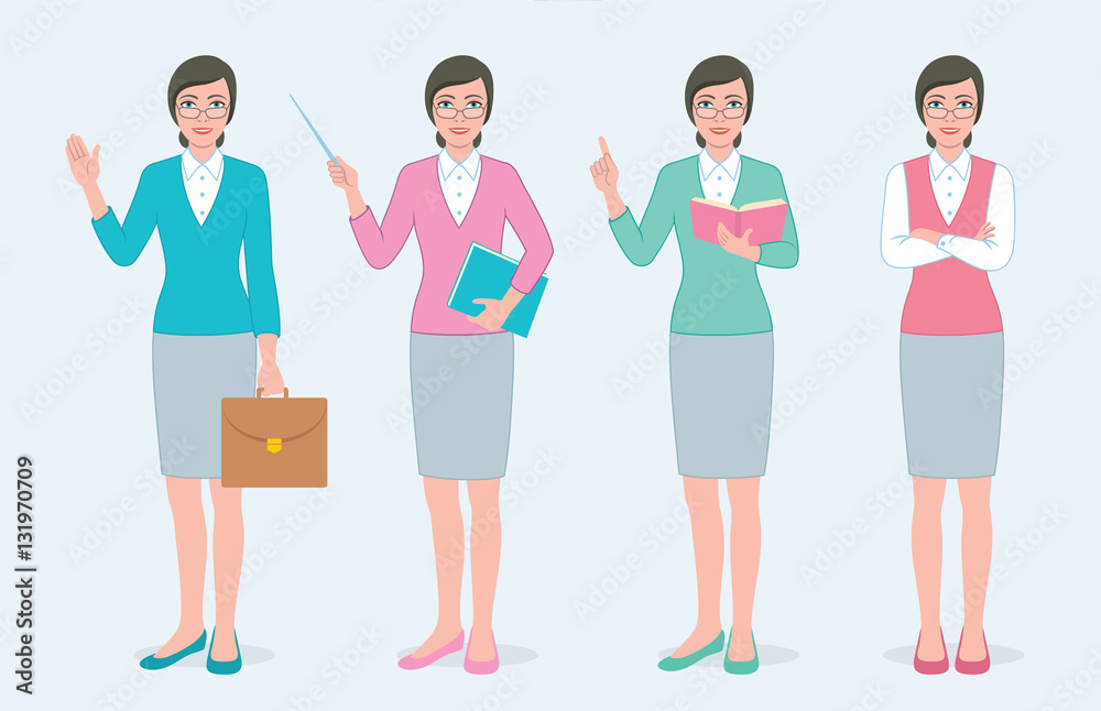 Set of female teachers Set of female teachers