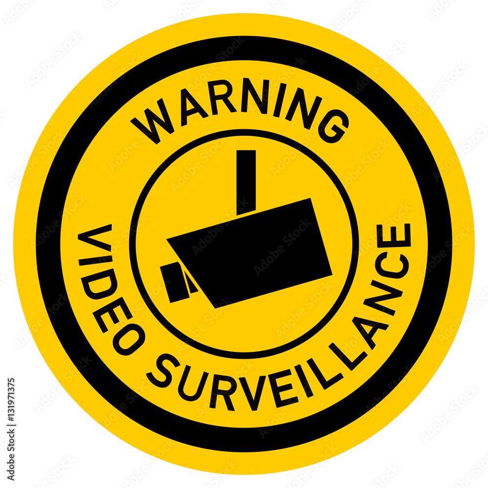 rso2 RoundSignOrange rso - vss47 VideoSurveillanceSign vss - sign: button  icon - cctv camera - warning video surveillance - round - orange black xxl  g4888 Stock イラスト | Adobe Stock