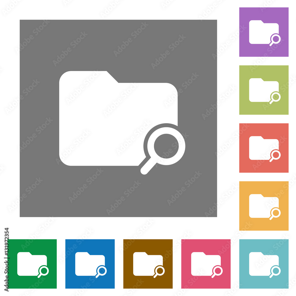 Search folder square flat icons Search folder square flat icons