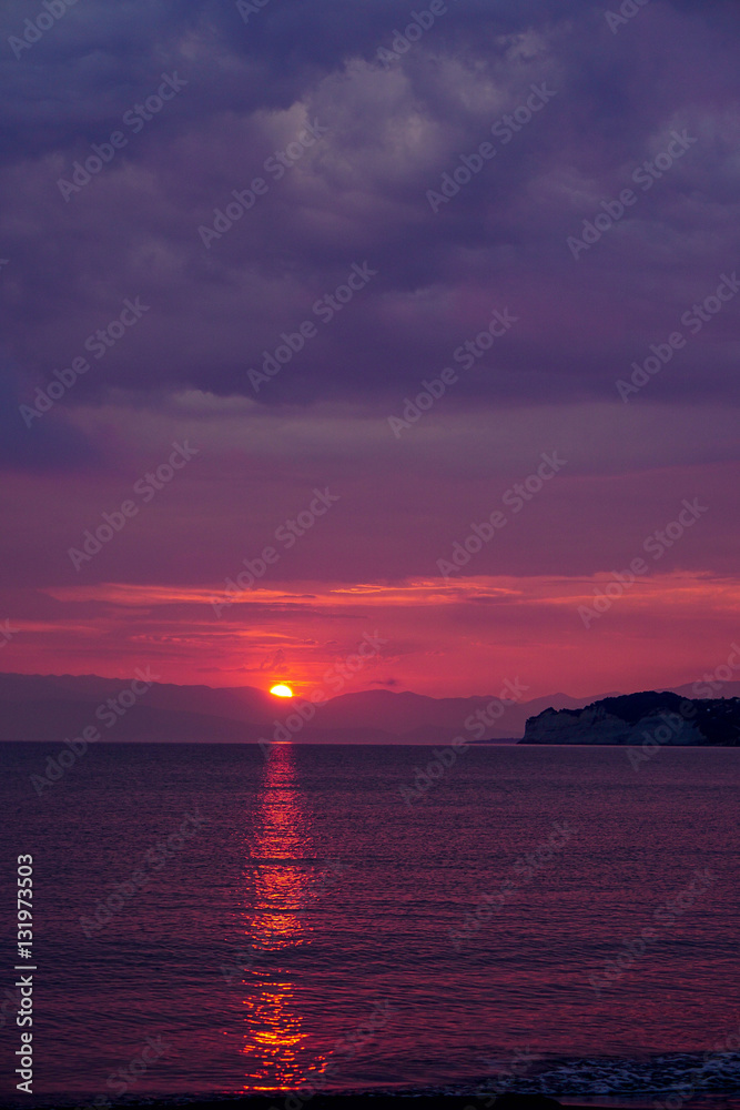 Beautiful purple sunrise