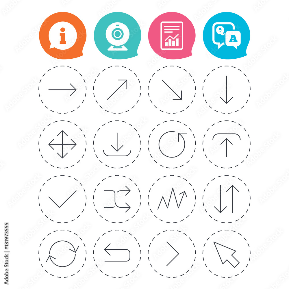 Arrow download, refresh and fullscreen symbols.