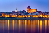 City of Torun in Poland, medieval Old Town skyline in the evening. Poland, Europe.