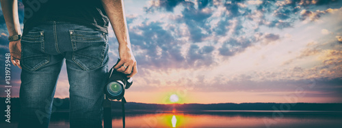 Tableau sur toile photographer photographic camera dslr photo person passion outdo
