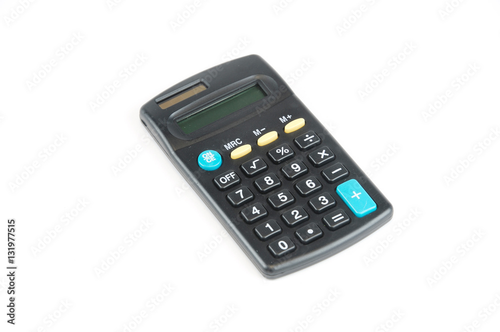 single calculator isolated on white background single calculator isolated on white background