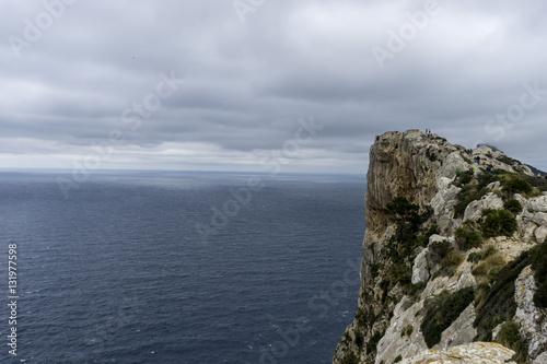 Cabo de Formentor in the Balearic Islands, Spain, high cliffs ne