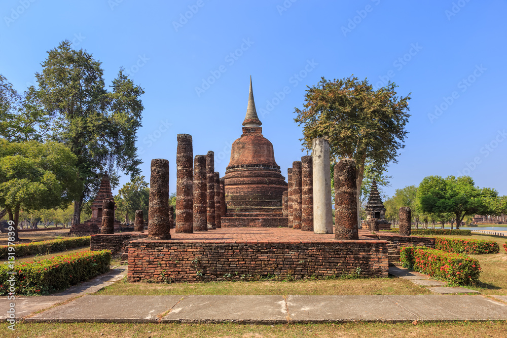 Wat  Chana Songkhram Temple, Shukhothai Historical Park, Thailan