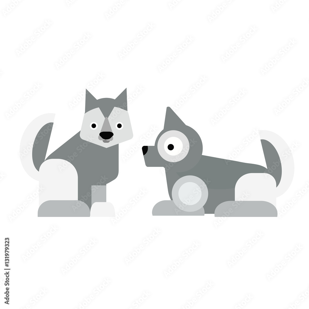Eskimo dog vector illustration. Eskimo dog vector illustration.