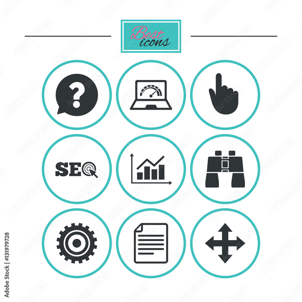 Internet, seo icons. Analysis chart sign. Internet, seo icons. Analysis chart sign.