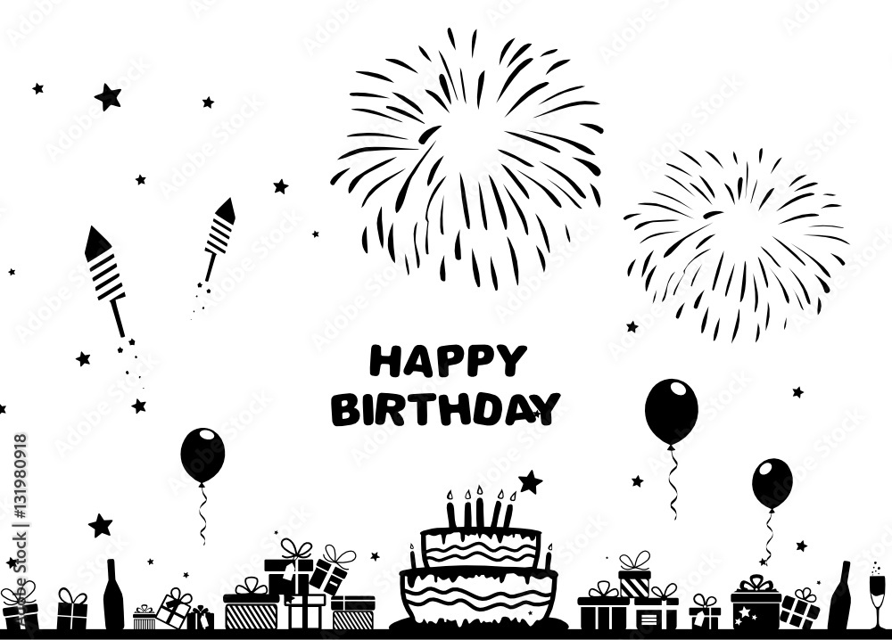 Geburtstag Feuerwerk Stock Vector Adobe Stock