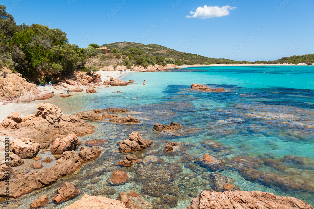 Rondinara beach in Corsica Island in France
