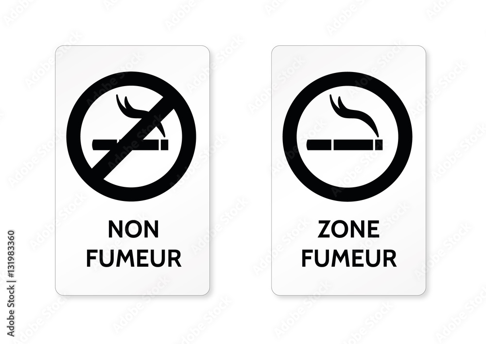 Non fumeur et zone fumeur en couleur Non fumeur et zone fumeur en couleur