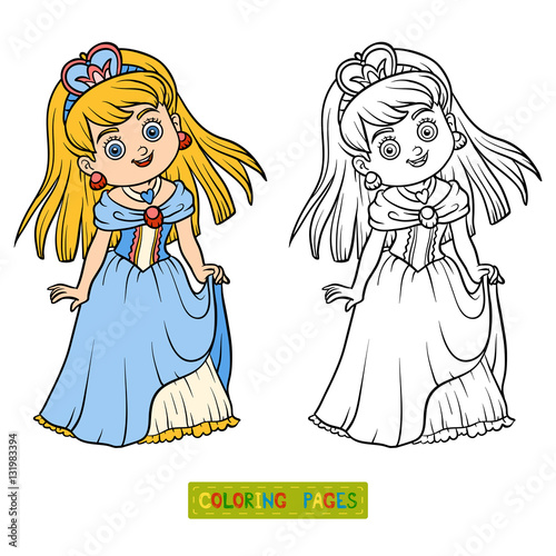 Coloring book, cartoon character, Princess