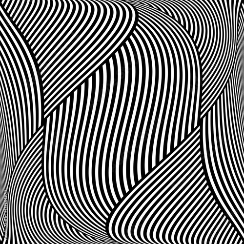 Op art wavy lines pattern.