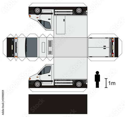 Paper model of a small delivery truck